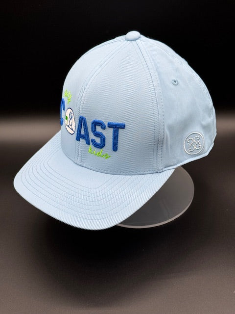 Adult 6 Panel "Golf Coast Kids" Carolina Blue w/ Bright Cobalt and Neon Green