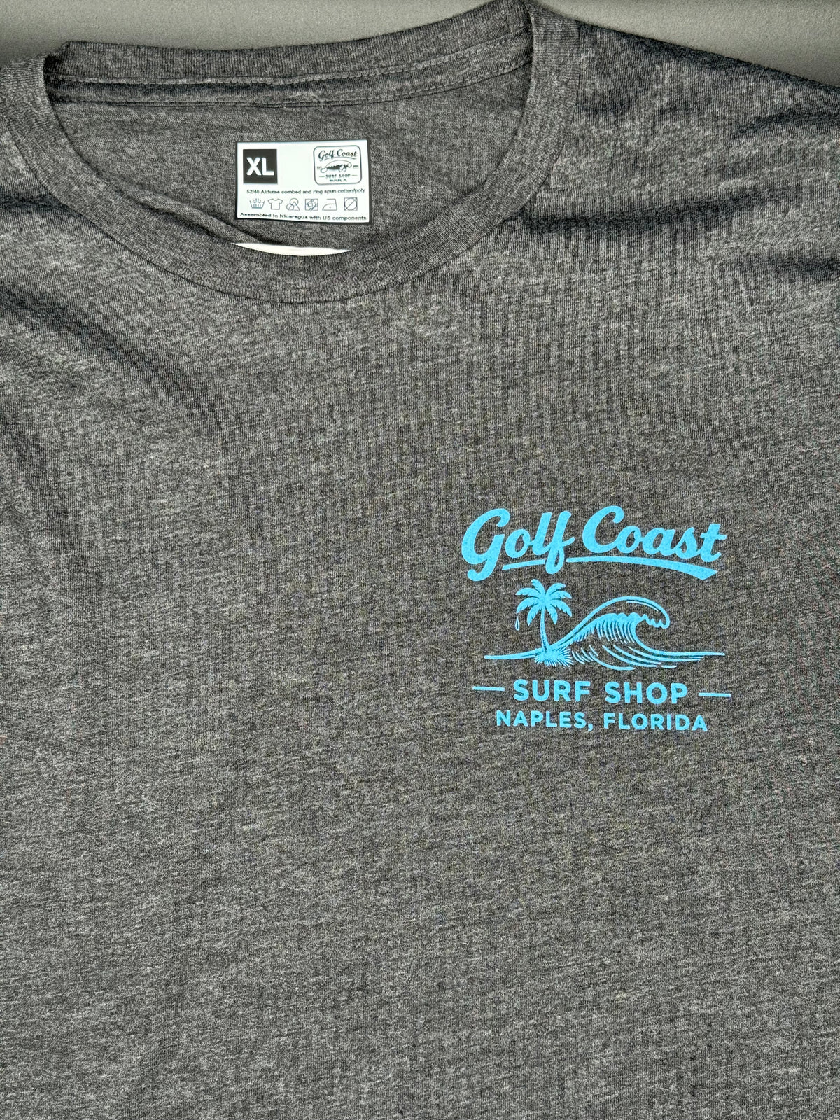 Cropped Dark Grey Heather "Big Wave" Range Tee - Women