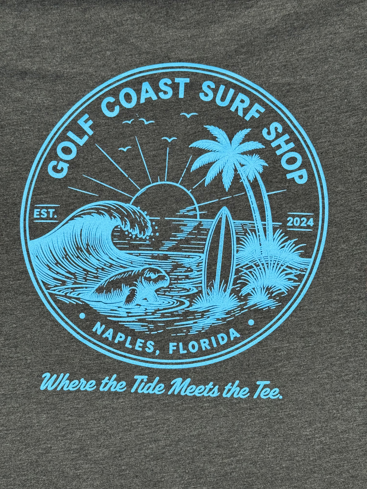 Cropped Dark Grey Heather "Big Wave" Range Tee - Women