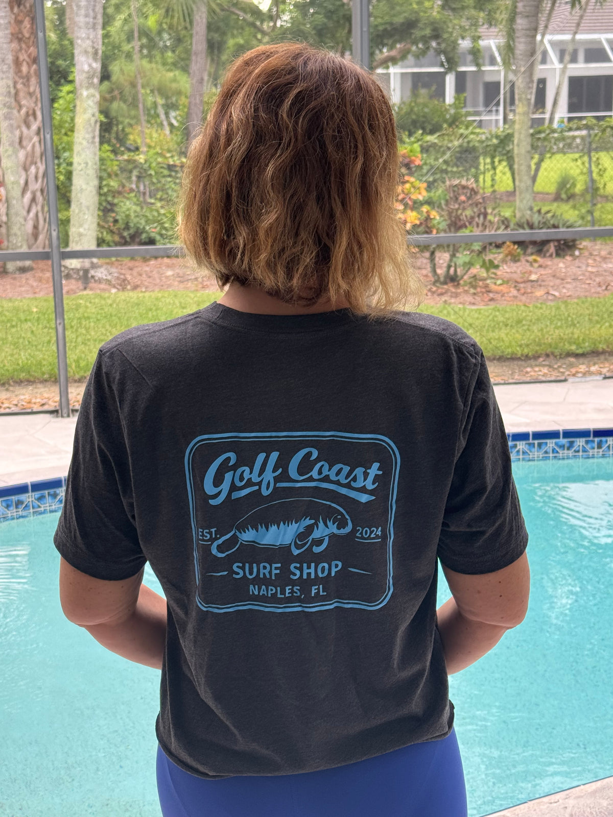 Cropped Dark Grey Heather "Manatee" Range Tee - Women