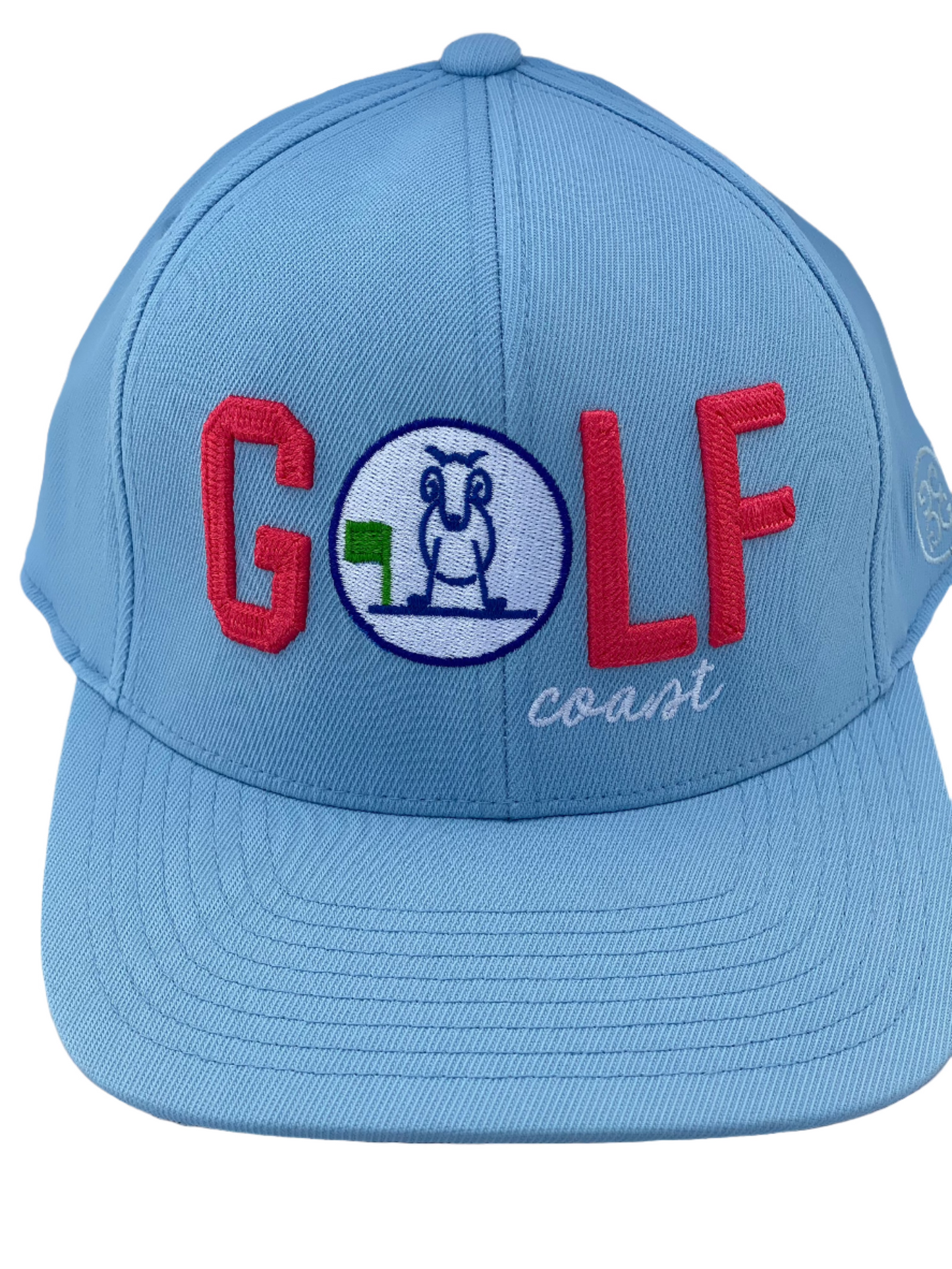 *NEW* Adult 6 Panel "Golf Coast" Carolina Blue w/ Fuchsia and White